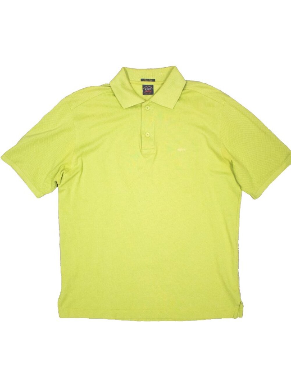 Paul & Shark Polo Shirt Shor tSleeve Made in Italy Pique Cotton Green Medium